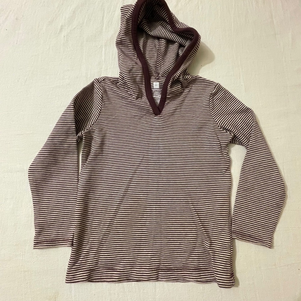 Tea Collection Kids Size 5 Striped Hoodie Long Sleeve Cotton Shirt Play